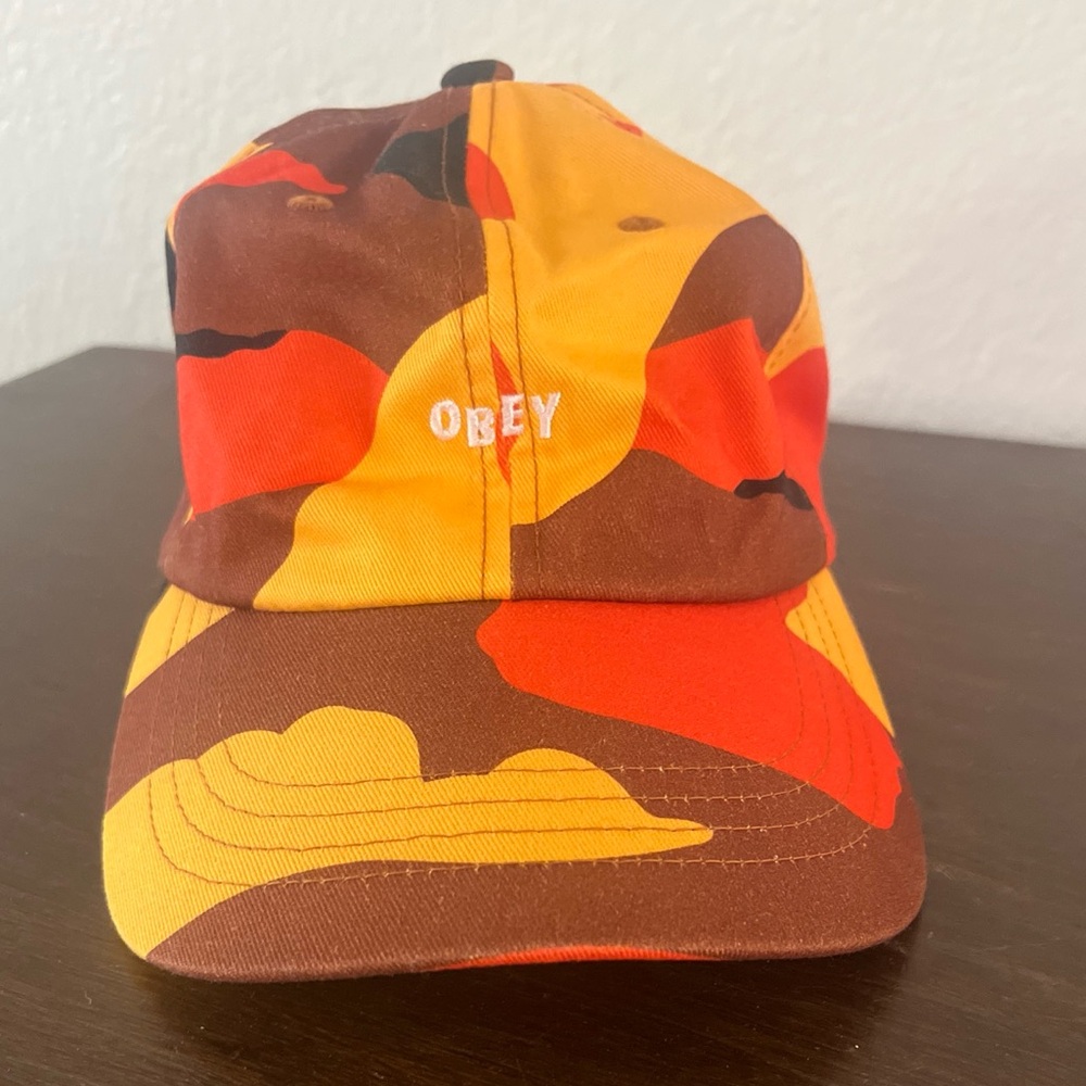 Obey Orange Camo Hat